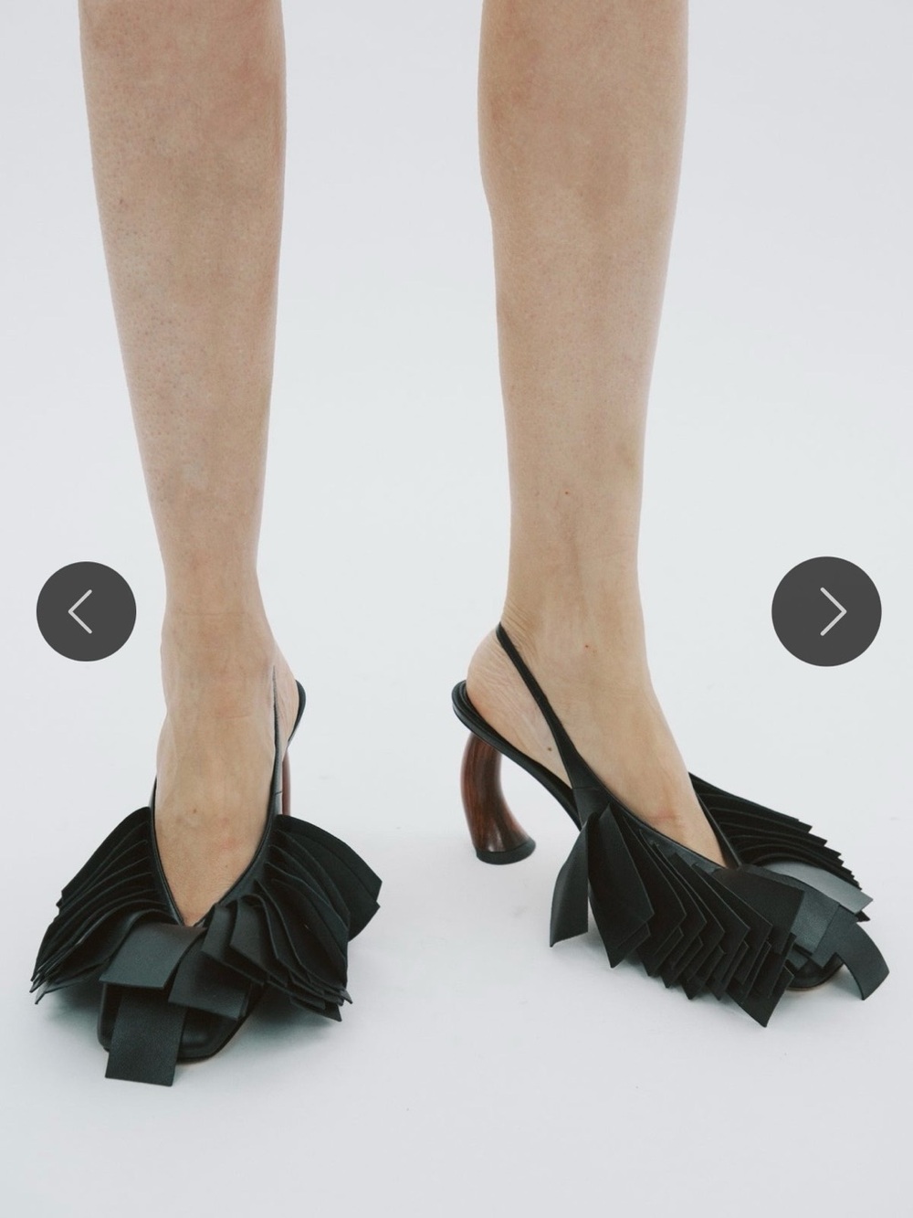 Awake Mode Greta Fringe 80mm sling back heels